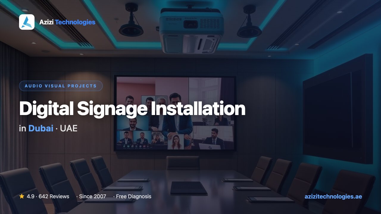 Digital Signage Installation Dubai - Audio Visual Projects specialist by Azizi Technologies, 2 of 3 Digital Signage Installation Dubai - Audio Visual Projects specialist by Azizi Technologies, 2 of 3