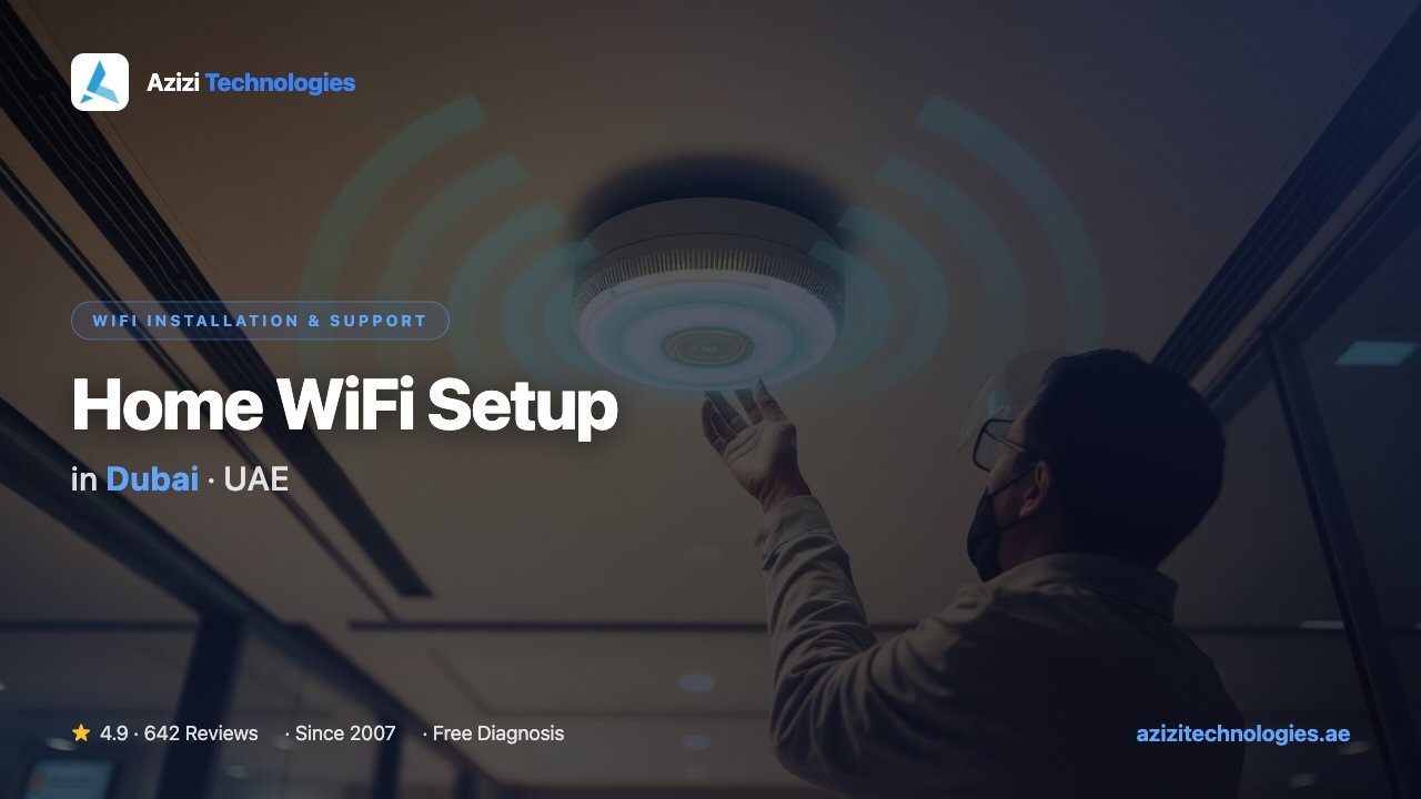 Home WiFi Setup in Dubai - WiFi Installation & Support specialist at Azizi Technologies, 4.9★ rated Home WiFi Setup in Dubai - WiFi Installation & Support specialist at Azizi Technologies, 4.9★ rated