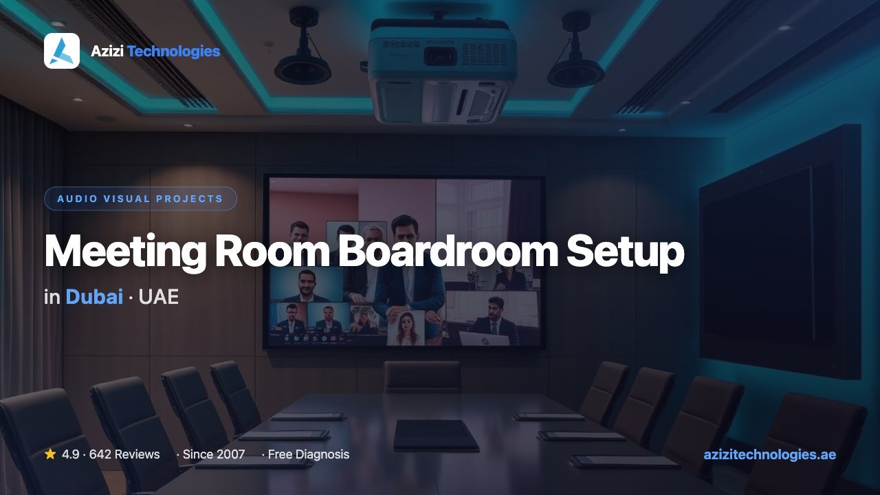 Meeting Room Boardroom Setup Dubai - Audio Visual Projects specialist by Azizi Technologies, 1 of 3 Meeting Room Boardroom Setup Dubai - Audio Visual Projects specialist by Azizi Technologies, 1 of 3