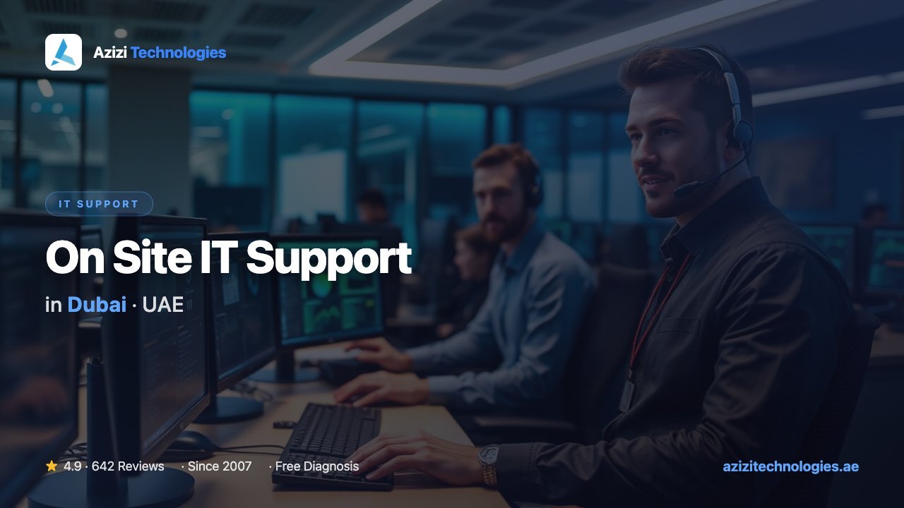 On Site IT Support in Dubai - IT Support specialist at Azizi Technologies, 4.9★ rated On Site IT Support in Dubai - IT Support specialist at Azizi Technologies, 4.9★ rated