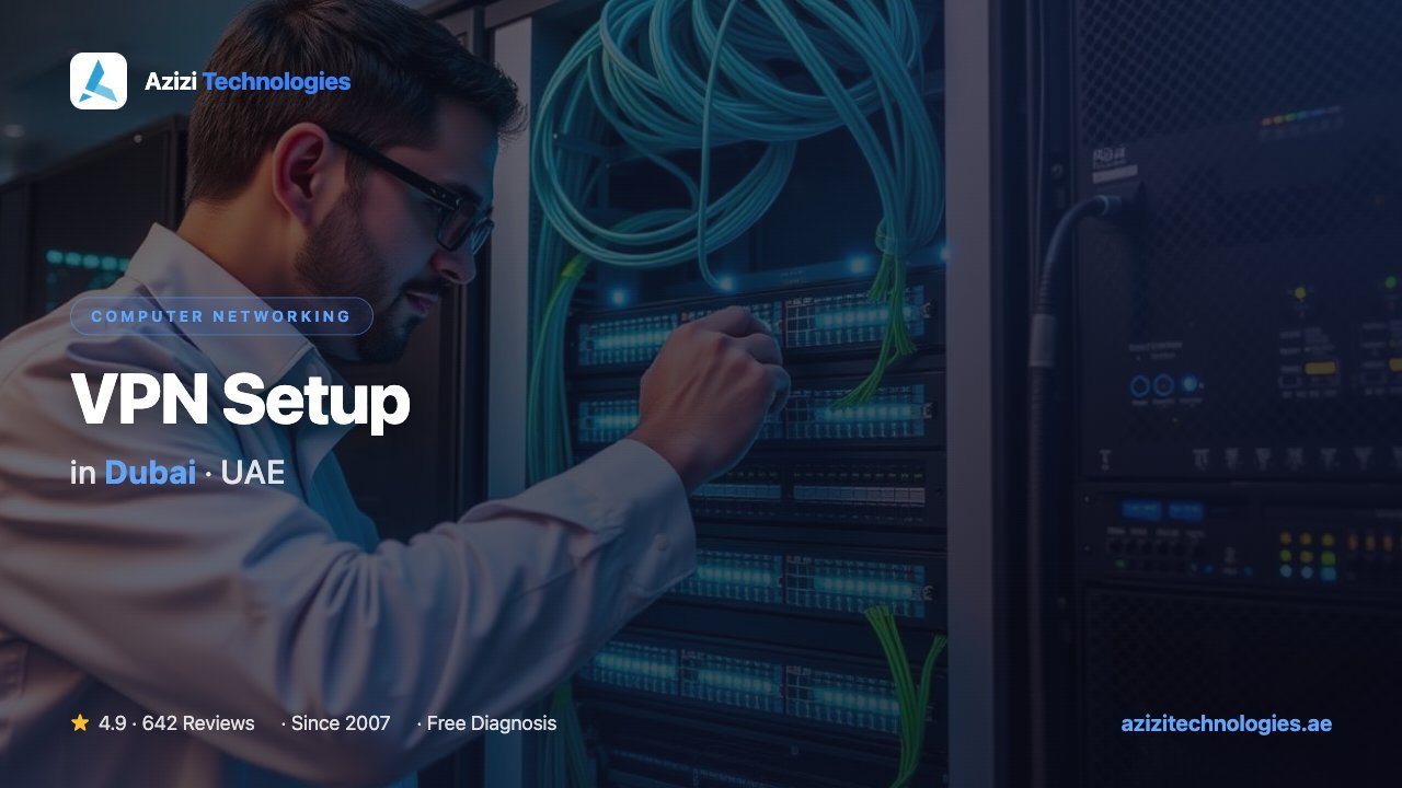 VPN Setup in Dubai - Computer Networking specialist at Azizi Technologies, 4.9★ rated VPN Setup in Dubai - Computer Networking specialist at Azizi Technologies, 4.9★ rated